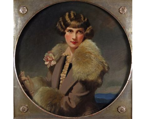 ‡ Frank O. Salisbury CVO (1874-1962) Portrait of Monica, Mrs Leonard Norris, the artist's daughter Signed Oil on canvas, circ