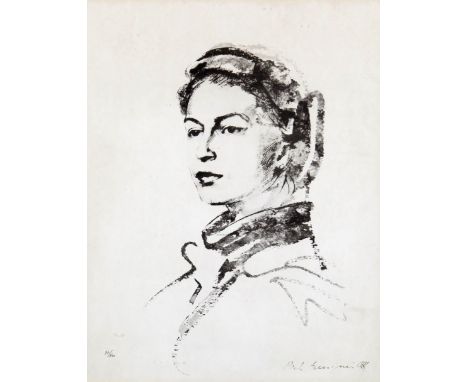 ‡ Pietro Annigoni (1910-1988) Queen Elizabeth II, 1954 Signed and numbered 711/850 Lithograph 35.5 x 27.5cm ++Good condition 