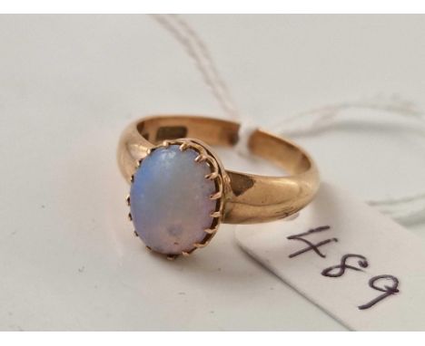 A opal set gents ring 15ct gold size L 4.2 gms