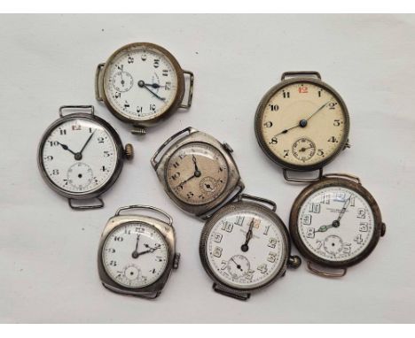 Seven various vintage metal and silver wrist watches