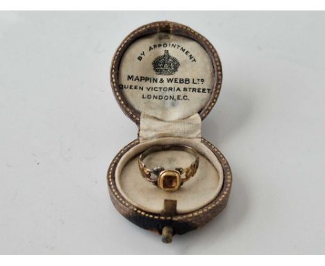 A gold antique ring in box