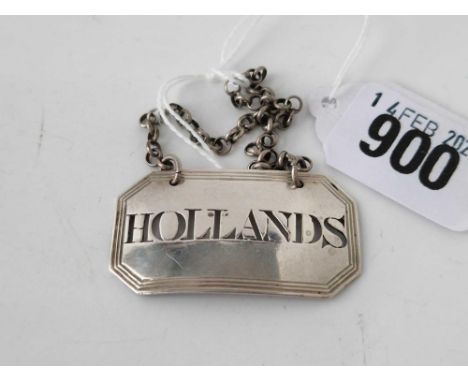 Georgian wine ticket with reeded rim for Hollands. London 1798 By G P
