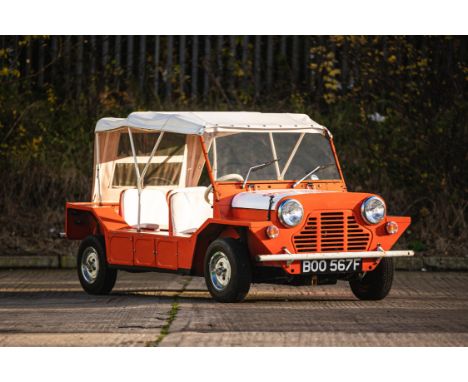 An original, UK-supplied Morris Mini Moke from 43 years current ownership with 44,381 miles indicated.  Designed by Sir Alec 