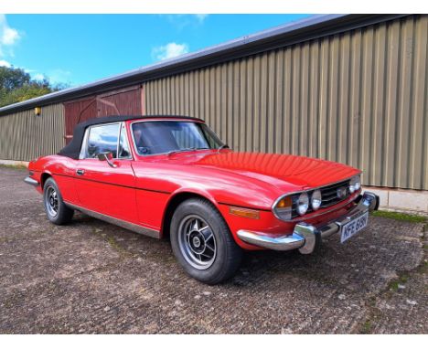 Much loved Mk II Stag automatic in Pimento Red from long-term ownership with lots of history. The archetypal smooth 1970s Bri