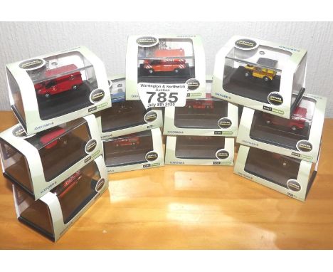 Oxford x 10 N Gauge scale vans, motor cycles. P&amp;P Group 2 (£18+VAT for the first lot and £2+VAT for subsequent lots) 