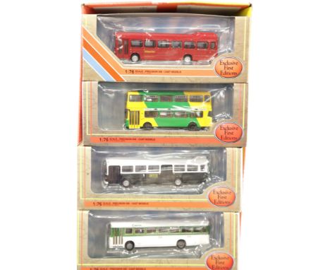 Twelve assorted EFE buses, ex shop stock. P&amp;P Group 3 (£25+VAT for the first lot and £5+VAT for subsequent lots) 