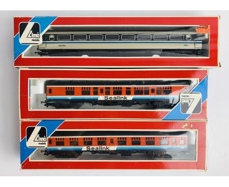3x Lima OO Gauge Coaches - Including 2x 'Sealink' Livery Coaches &amp; 1x Scotrail Coach - All Boxed. P&amp;P Group 2 (£18+VA