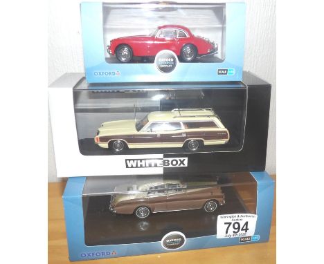 Oxford 1:43 scale x 2 automobiles and Whitebox 1:43 scale. P&amp;P Group 2 (£18+VAT for the first lot and £2+VAT for subseque