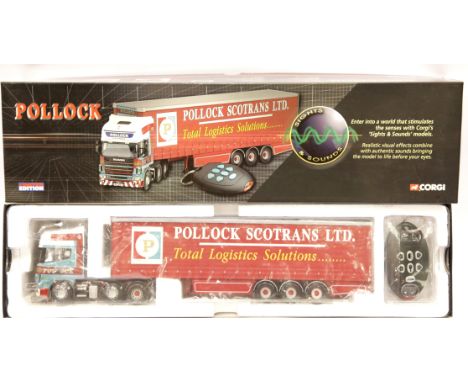 Corgi Modern 1:50 scale truck sight and sound Scania Topline curtainsider Pollock (Scotrans) LTD. P&amp;P Group 2 (£18+VAT fo