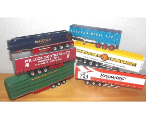 Oxford 1:76 scale x 6 mixed lot tankers, tippers, livestock trailers etc. P&amp;P Group 2 (£18+VAT for the first lot and £2+V