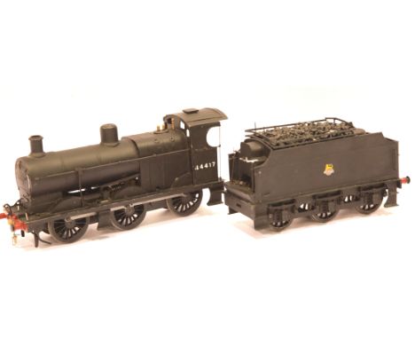 Kit built O Gauge brass and white metal 4F in black locomotive no 44417. P&amp;P Group 2 (£18+VAT for the first lot and £2+VA