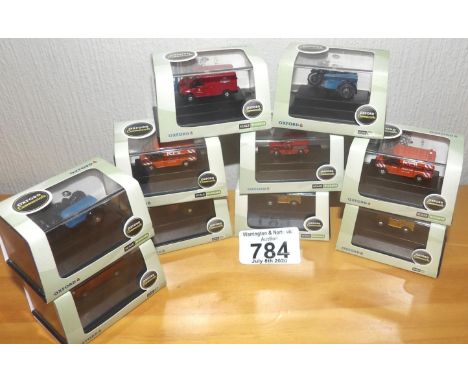 Oxford x 10 N Gauge scale vans, motor cycles. P&amp;P Group 2 (£18+VAT for the first lot and £2+VAT for subsequent lots) 