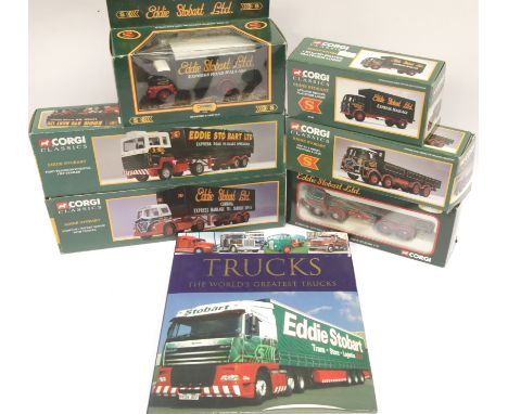6 x Corgi Classic Eddie Stobart 13601, 19306, CC10805, 1100, 23101, 25105 (6) plus 1 Brok Truck of the World. P&amp;P Group 3