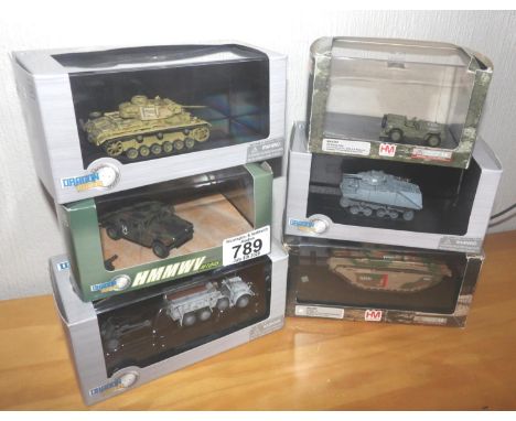 Dragon Armor, Hobby Master x 6 mixed lot of military vehicles, tanks etc. P&amp;P Group 2 (£18+VAT for the first lot and £2+V