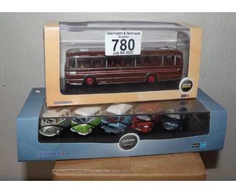 Oxford 1:76 scale x 2 VW 5 Vehicle Camper set and Duple Neath and Cardiff bus. P&amp;P Group 2 (£18+VAT for the first lot and