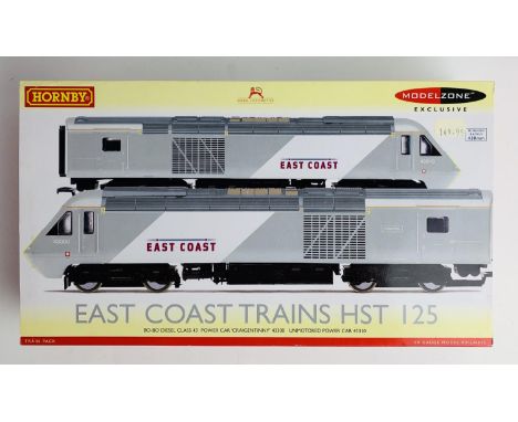 Hornby R2964 East Coast Trains HST 125 'Modelzone' Exclusive - Train Pack - Mint / Boxed. P&amp;P Group 2 (£18+VAT for the fi