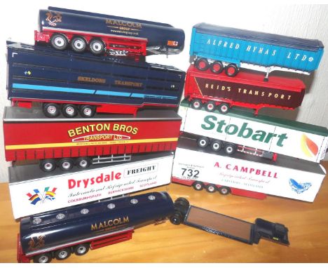 Oxford 1:76 x 10 livestock, tippers, tankers, fridge box trailers. P&amp;P Group 2 (£18+VAT for the first lot and £2+VAT for 