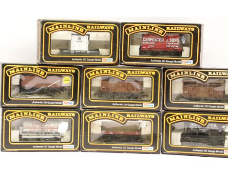 Mainline Wagons x 8 including hopper, tanker, cattle, Coke etc, all boxed. P&amp;P Group 1 (£14+VAT for the first lot and £1+