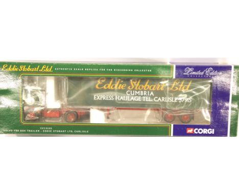 Corgi 1:50 modern truck Volvo F88 box trailer Eddie Stobart. P&amp;P Group 2 (£18+VAT for the first lot and £2+VAT for subseq