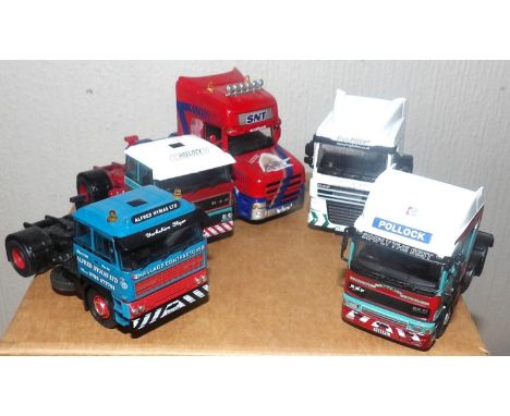 Oxford 1:76 scale x 6 mixed lot tractor units, DAF, ERF, Scania, T Cab etc. P&amp;P Group 2 (£18+VAT for the first lot and £2