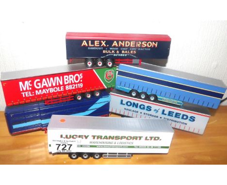 Oxford 1:76 scale x 6 mixed lot livestock, moving floor, curtainside trailers. P&amp;P Group 2 (£18+VAT for the first lot and