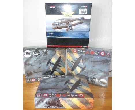 Corgi 1:48 scale AA38101 and three Atlas Editions aeroplanes. P&amp;P Group 2 (£18+VAT for the first lot and £2+VAT for subse