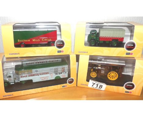 Oxford 1:76 scale x 4 Bertram Mills Circus x 3 and 1 Showmans Fowler B6 Loco CARRY ON. P&amp;P Group 2 (£18+VAT for the first