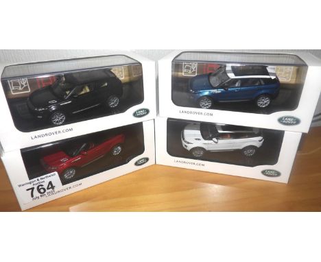 IXO 1:43 scale x 4 Land Rover Evoque models. P&amp;P Group 2 (£18+VAT for the first lot and £2+VAT for subsequent lots) 