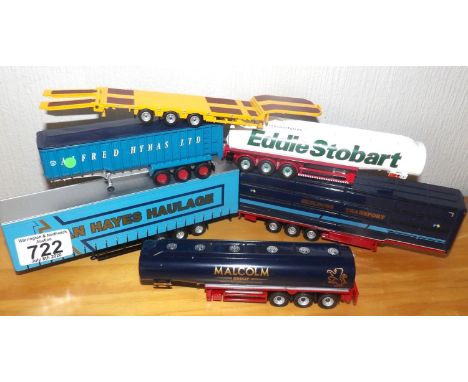 Oxford 1:76 scale x 6 mixed lot of tankers, low loaders, livestock trailers etc. P&amp;P Group 2 (£18+VAT for the first lot a