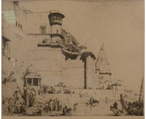 Marius Bauer, Benares 1905,etching, signed and numbered in pencil '41', 58x68cm.