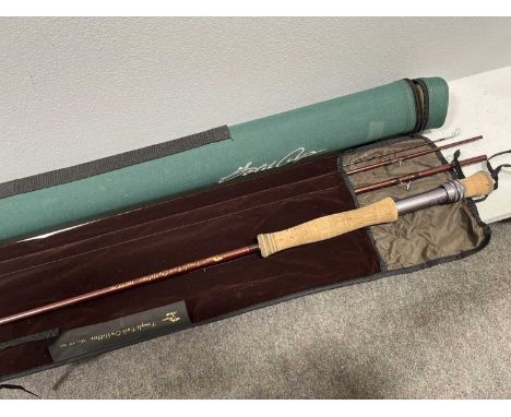 Temple Fork Outfitters, Carbon Trout 9' fly rod, 4-piece, 12wt, in sleeve and associated rod tube.