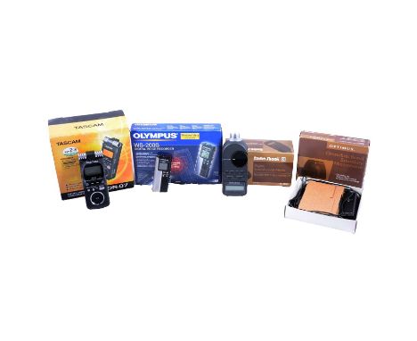 Sound recording equipment; Tascam DR-07, Olympus WS-200S, Optimus Omnidirectional Microphone, Radio Shack Digital Sound Level