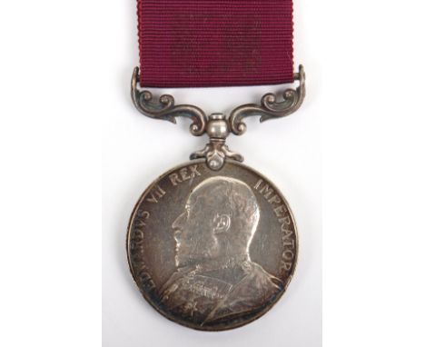 Edward VII Army Long Service Good Conduct Medal Royal Field Artillery, awarded to “85986 B S MJR F W SCALES R.F.A”. Minor con