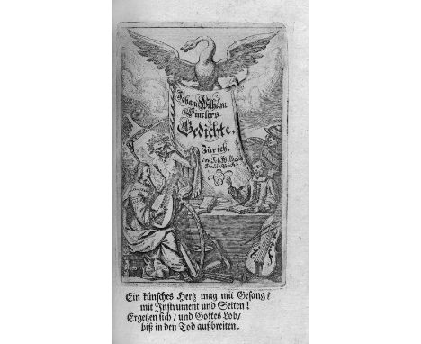 Simler, Johann Wilhelm. Teutscher Getichten die vierte von Ihme selbsten und auß hinterlassenen Schrifften um einen Viertheil