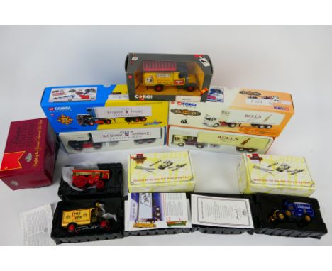 Corgi - Matchbox - 6 x boxed models including limited edition AEC Ergomatic with box trailer # 21303, Atkinson refrigerated b