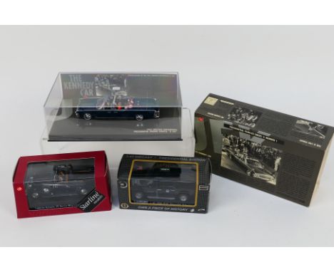 Minichamps - Starline - Luxury - 3 x boxed cars in 1:43 scale, President Kennedy's Lincoln Continental  X-100 # 086100, a Min