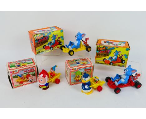 Marx - Four boxed vintage plastic toys from Marx. Lot consists of Marx HK-6582 Tom &amp; Jerry Friction Go-Kart (x2); with a 