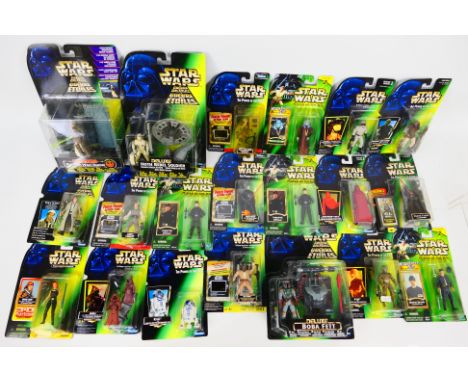 Kenner - Star Wars - 20 x carded figures including Deluxe Hoth Rebel Soldier, Han Solo, Endor Rebel Soldier, Lobot, AT-ST Dri