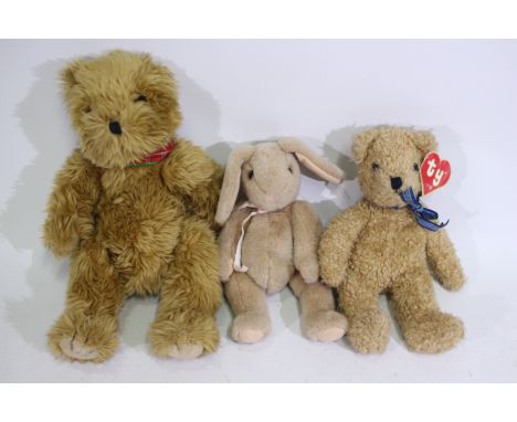 Ty - 3 x vintage Ty bears and soft toys from the late 80s early 90s - Lot includes a 1988 Ty rabbit. A 1989 Ty bear. A 1992 T