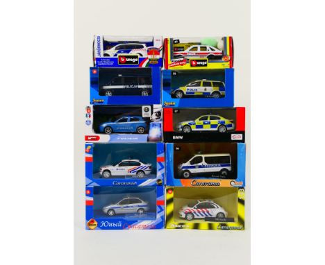 Cararama - Bburago - Rastar - Mondo - 10 x boxed emergency vehicles in 1:43 scale including FSO Caro, Lada Kalina, Volkswagen