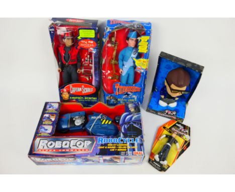 Captain Scarlet - Thunderbirds - Gerry Anderson - Robocop - The Osbournes. A selection of Five boxed and carded items appeari