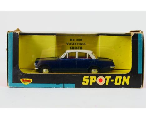 Tri-ang Spot-On - A boxed Vauxhall Cresta PB in white over dark blue # 280. The car appears in Mint condition with the origin