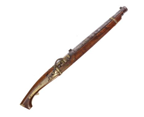 A finely inlaid matchlock carbine, 'Ozutsu Teppo',Edo period, first half 19th century, Tazuke-Ryu School, Japanese, the 28in 