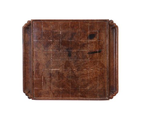 A rare and large Chinese burr wood chess or games board,probably early 19th century, in Chinese elm or lacebark elm, with mot