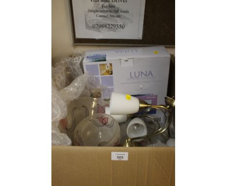 A BOX OF LIGHT FITTINGS
