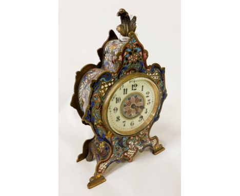 CLOISONNE MANTLE CLOCK - 20 CMS (H) APPROX