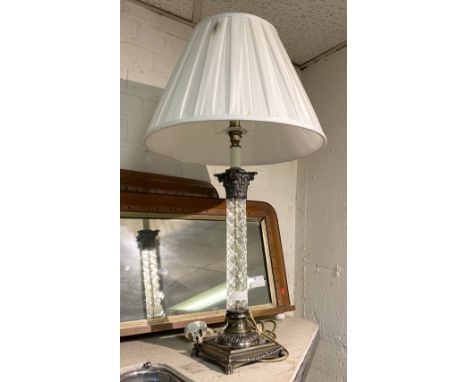 CORINTHIAN COLUMN LAMP &amp; SHADE - 53 CMS (H) EXCLUDING SHADE