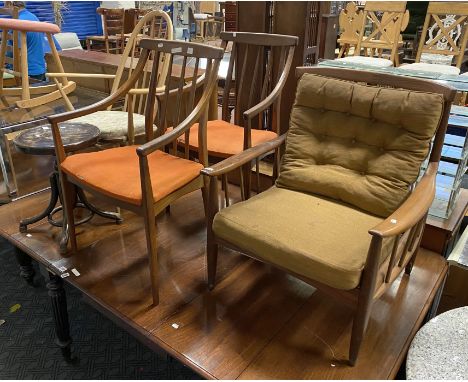 FOUR CHAIRS &amp; BENTWOOD PIANO STOOL - GREEVES &amp; THOMAS, ERCOL ETC