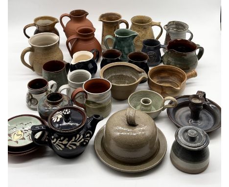 A collection of studio pottery including F&amp;R Pratt &amp; Co vase