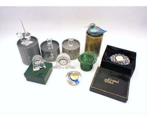 A quantity of glassware including Swarovski, Edinburgh Crystal, Caithness, Isle Of Wight etc.